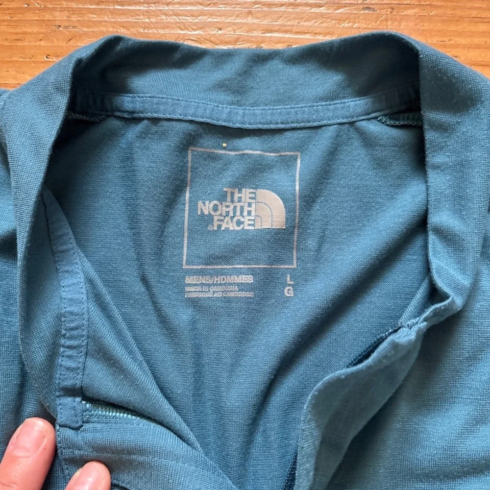 The North Face‎ Pullover Mens Blue 1/4 Zip Long Sleeve Activewear SIZE L